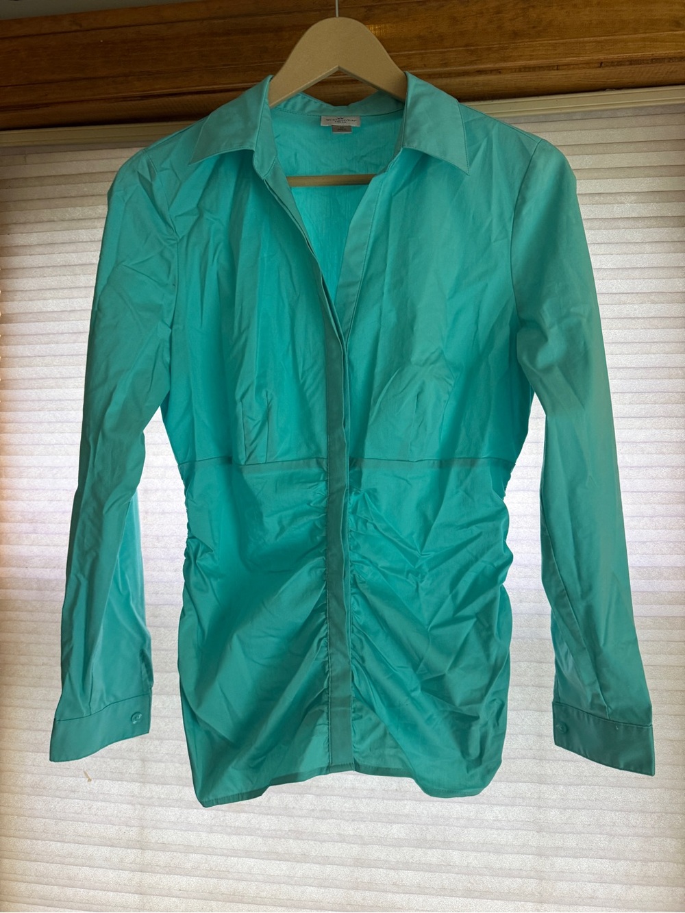 Woman’s Teal Long-Sleeve Dress Shirt S 0245